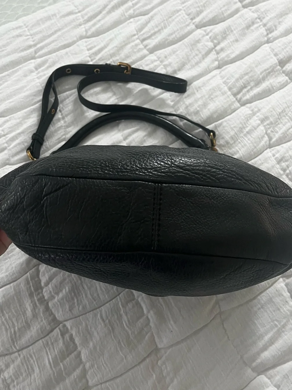 Marc by Marc Jacobs Black Pebbled Leather Hobo with Gold Hardware